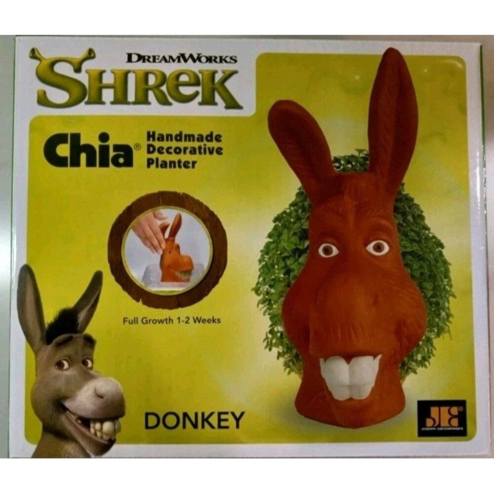 Dreamworks Shrek Donkey Chia Pet Handmade Decorative Planter (2025) Brand NEW